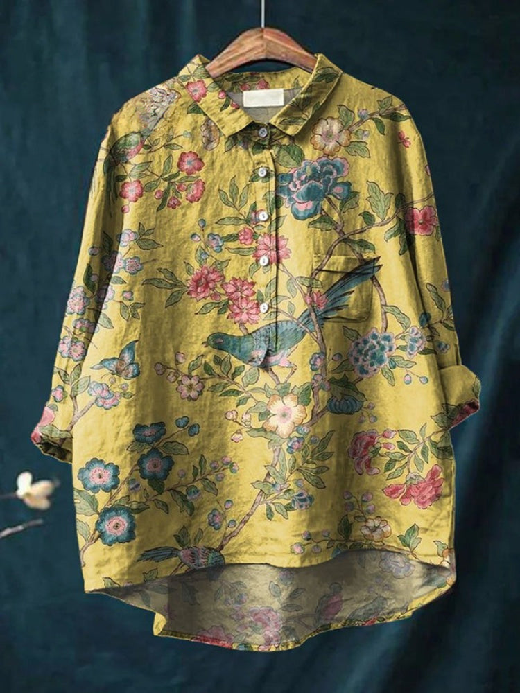 TIZIANA – CAMISA DE LINO ESTAMPADA