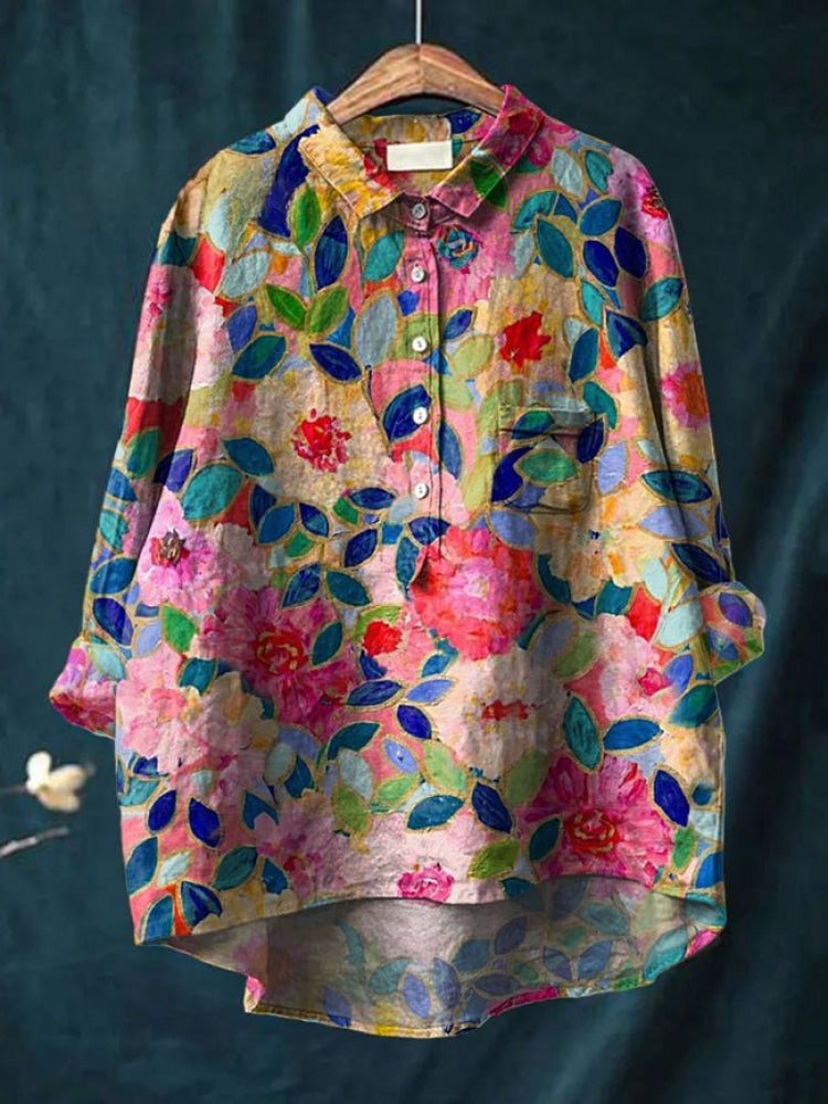 TIZIANA – CAMISA DE LINO ESTAMPADA