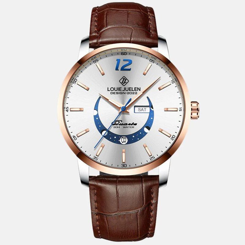ELEGANTE RELOJ CON FASE LUNAR