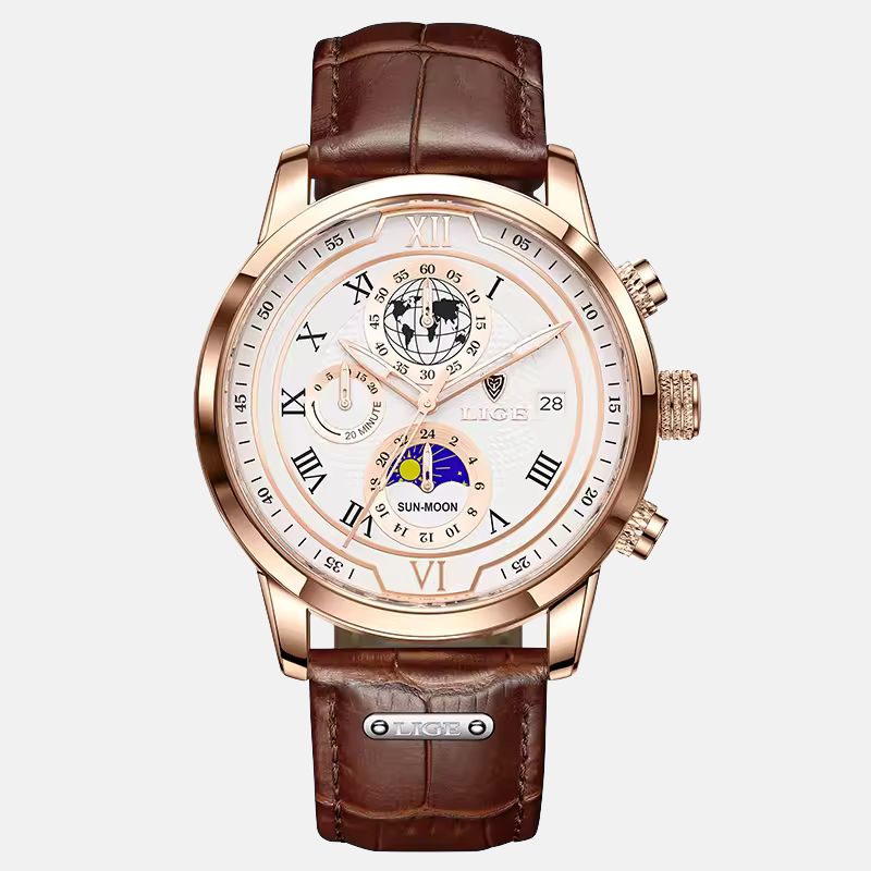 RELOJ CON BRAZALETE DE CUERO PREMIUM