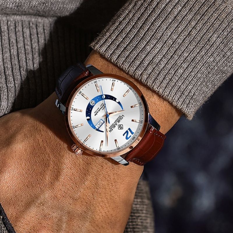ELEGANTE RELOJ CON FASE LUNAR