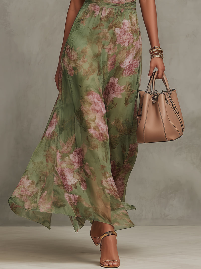 LIVIA | VESTIDO LARGO HALTER FLORAL