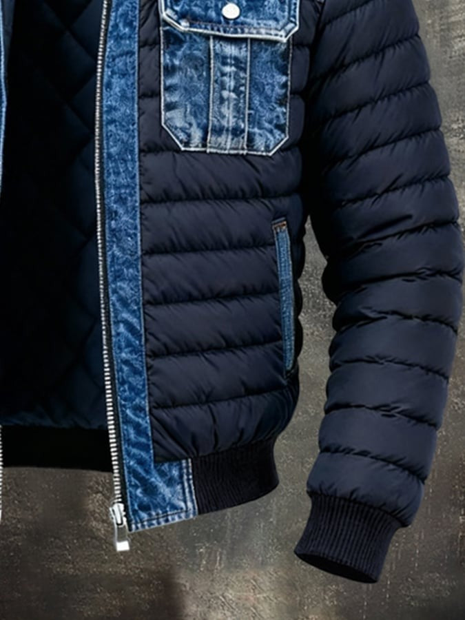 LEVANTAVERSAILLES | VINTAGE BUITENJACK VOOR MAN IN DENIM PATCHWORK