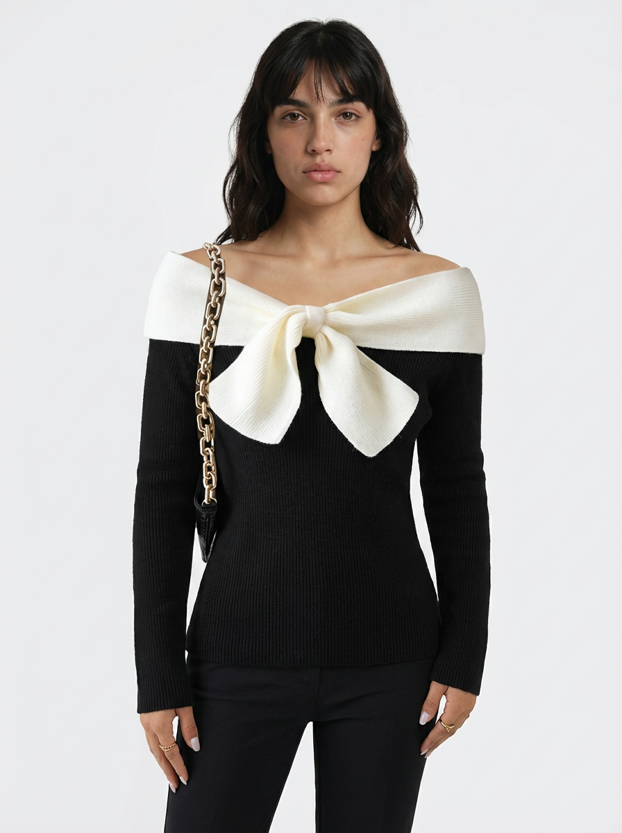 ABRIL - ELEGANTE JERSEY CON CUELLO EN V