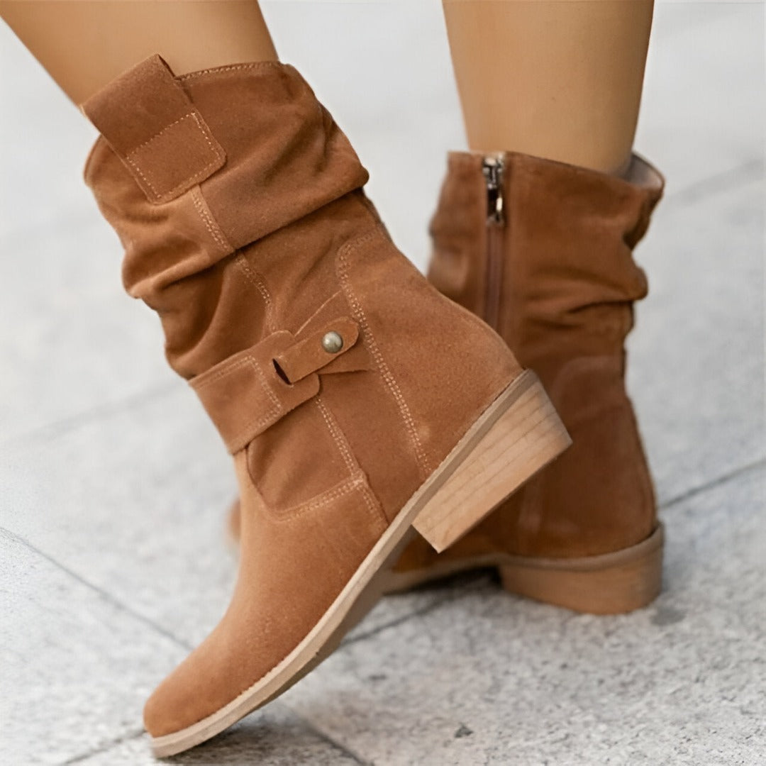 LUNA - BOTAS CON TACÓN BAJO Y SUELA COMODA