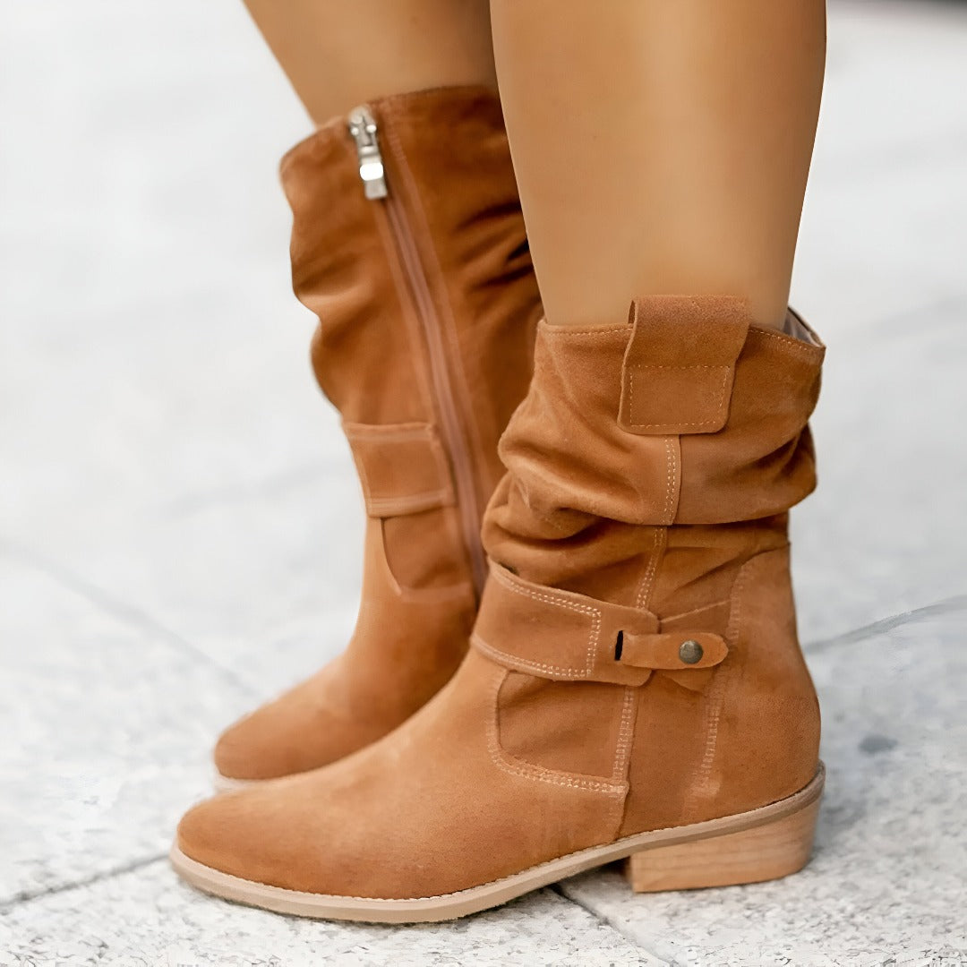 LUNA - BOTAS CON TACÓN BAJO Y SUELA COMODA