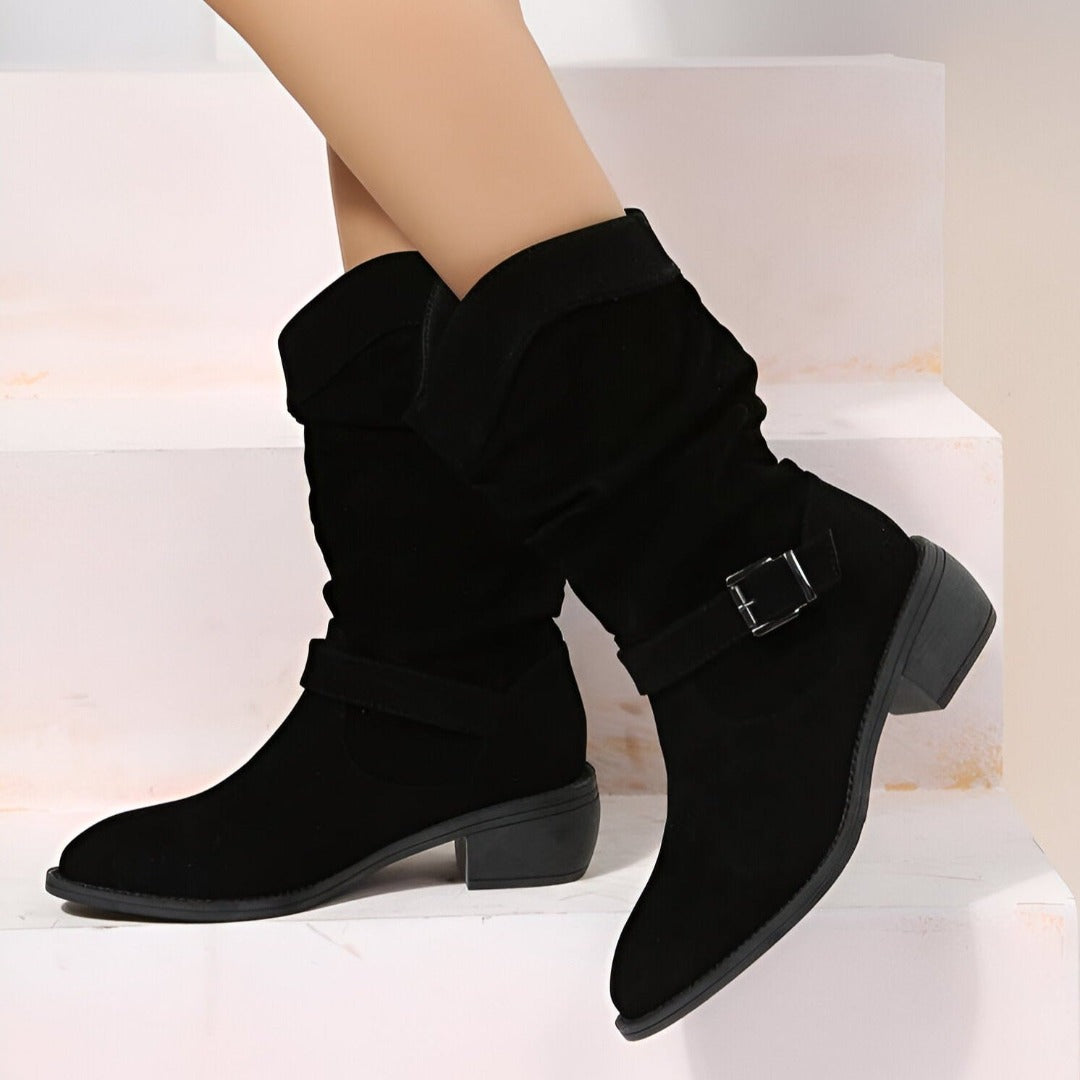 LUNA - BOTAS CON TACÓN BAJO Y SUELA COMODA