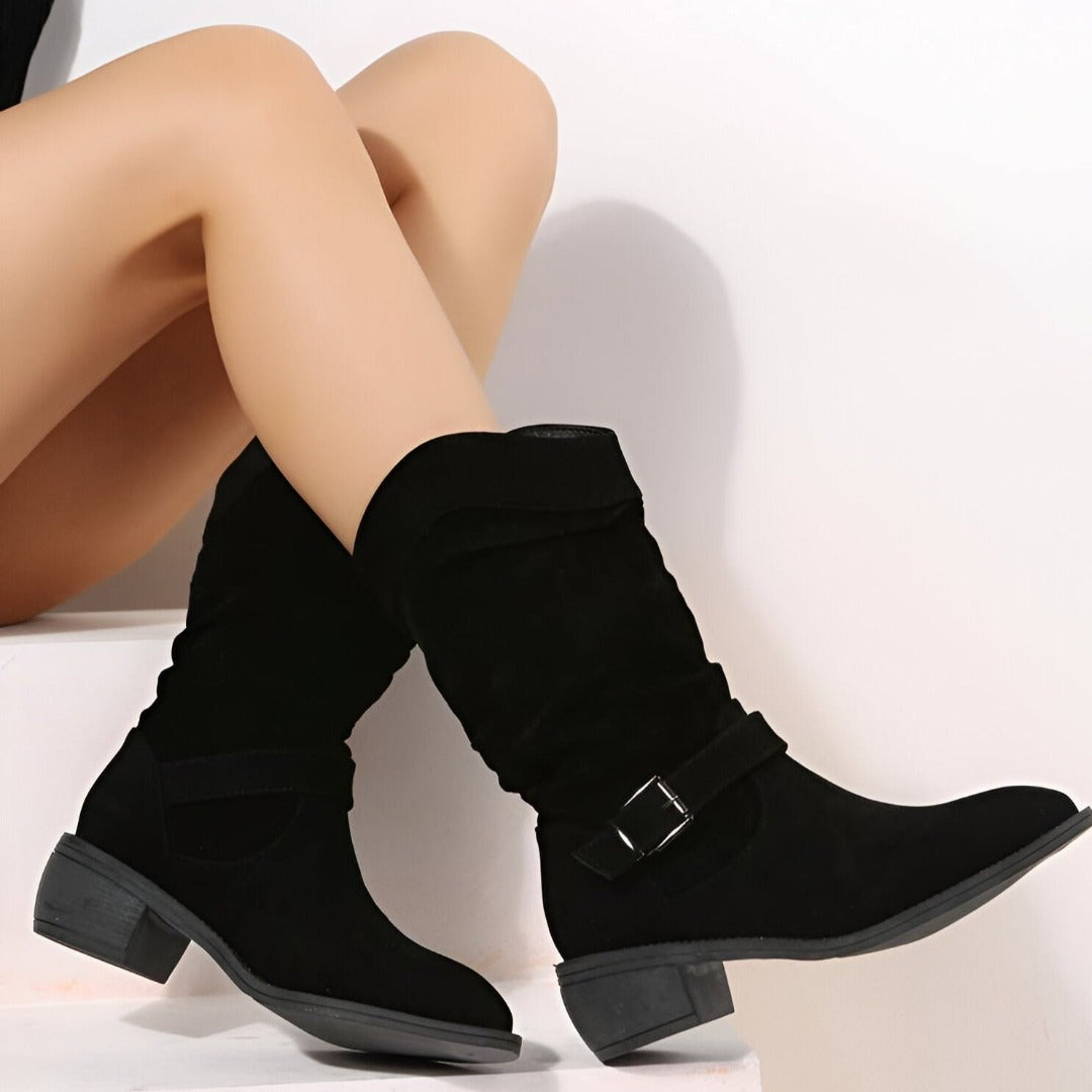 LUNA - BOTAS CON TACÓN BAJO Y SUELA COMODA
