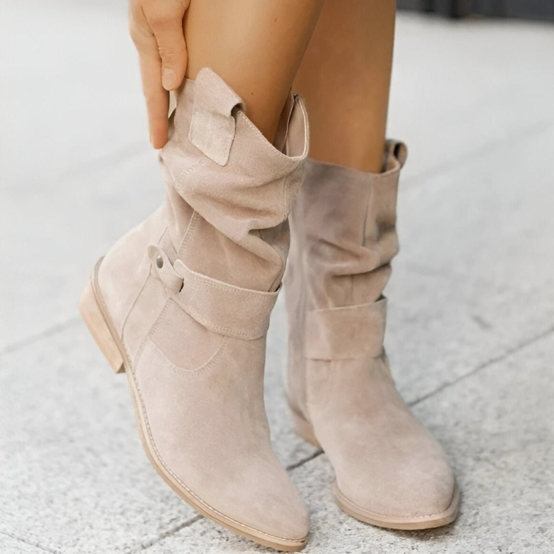 LUNA - BOTAS CON TACÓN BAJO Y SUELA COMODA