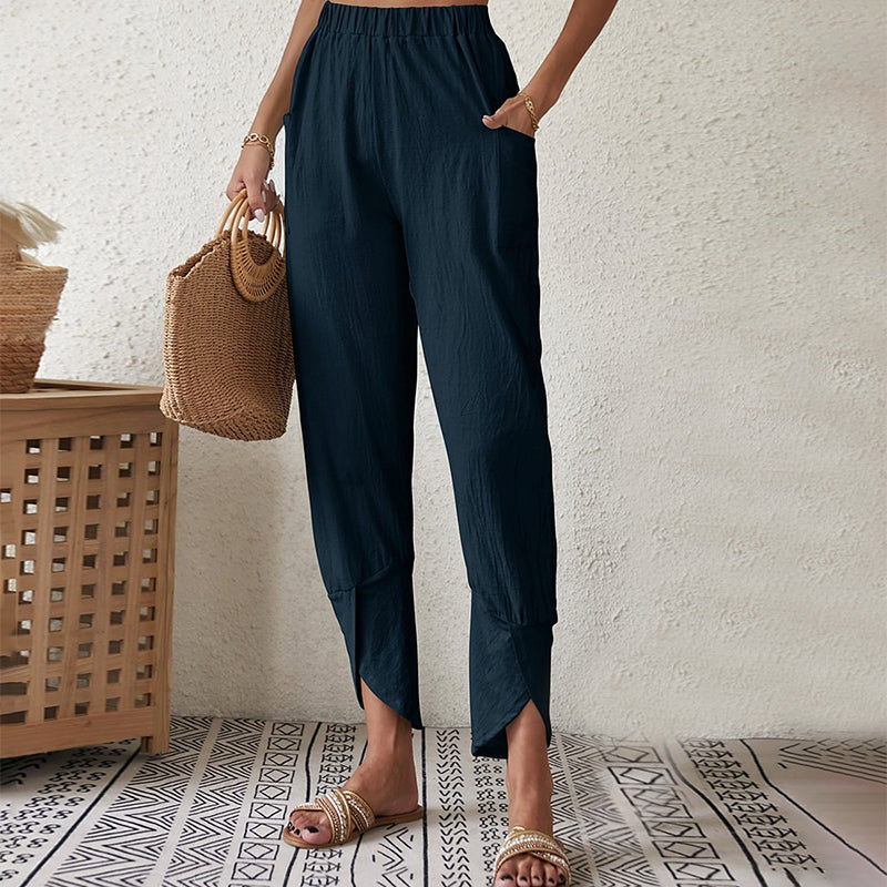 PANTALONES INFORMALES DE COLOR LISO